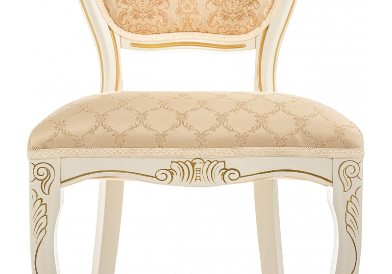 Стул деревянный, Лауро патина золото / бежевый