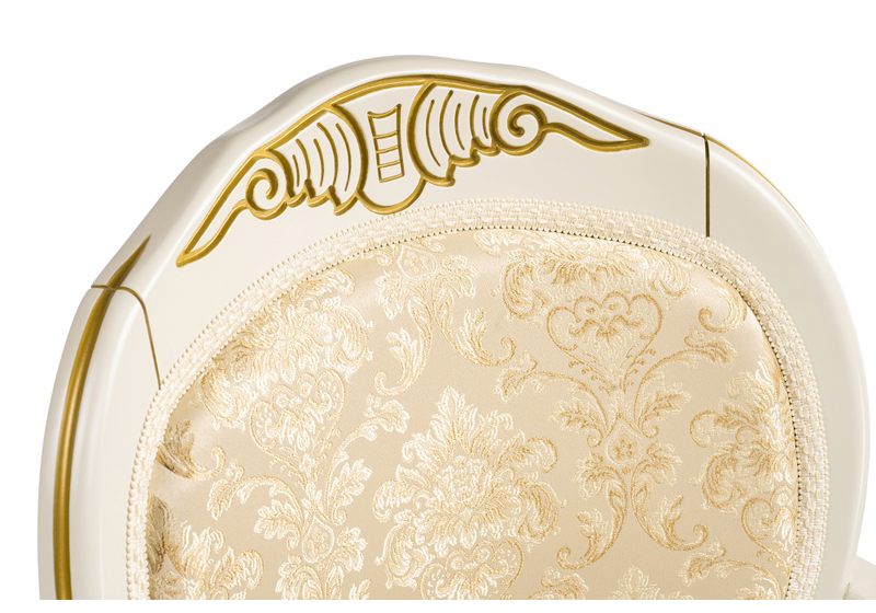 Стул деревянный, Лауро патина золото / бежевый