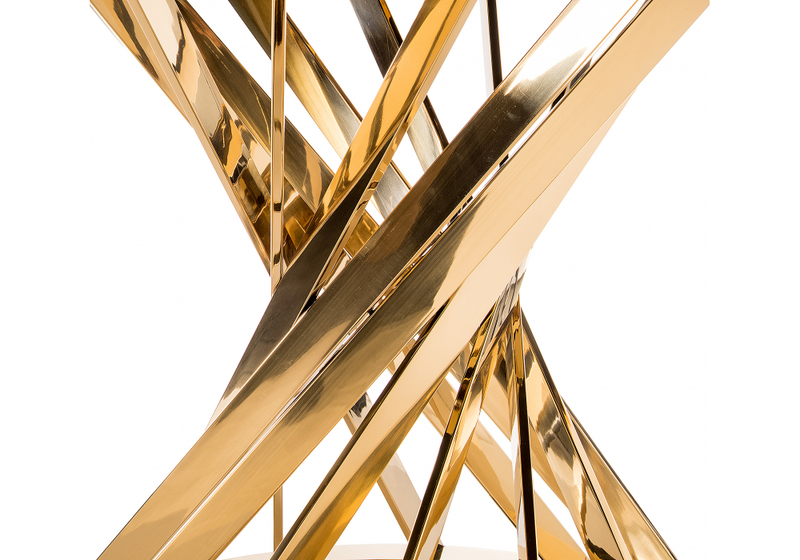 Стол стеклянный, Twist gold / black