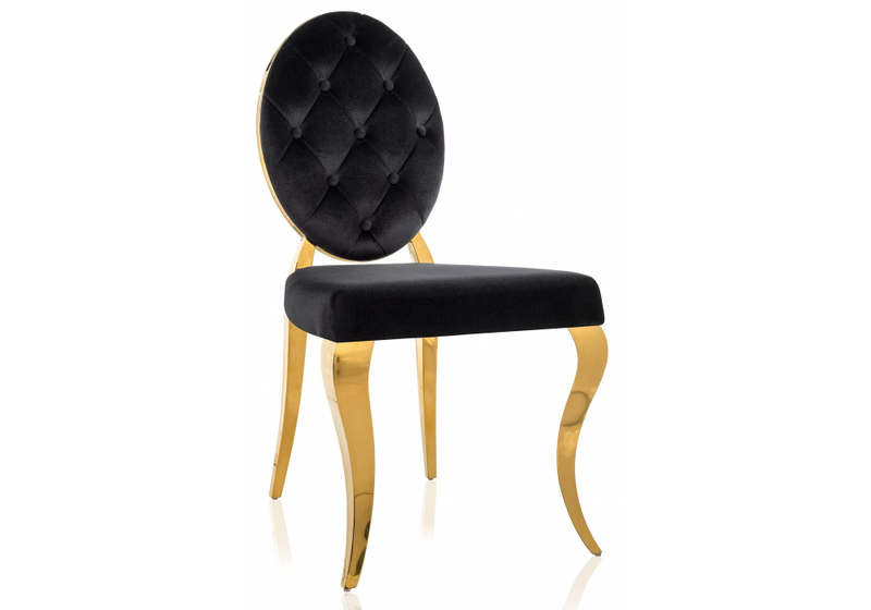 Стул на металлокаркасе, Odda черный / золотой