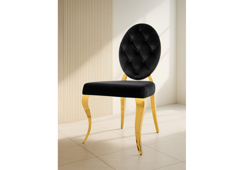 Стул на металлокаркасе, Odda черный / золотой