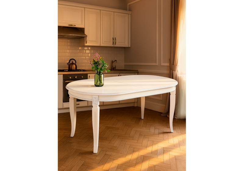 Стол деревянный, Aviano молочный без патины