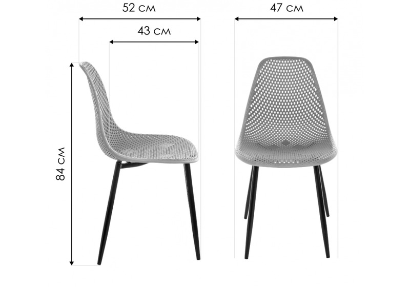 Стул на металлокаркасе, Vero серый