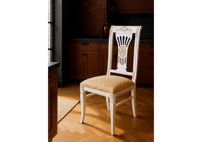 Стул деревянный, Roy W/З молочный с патиной