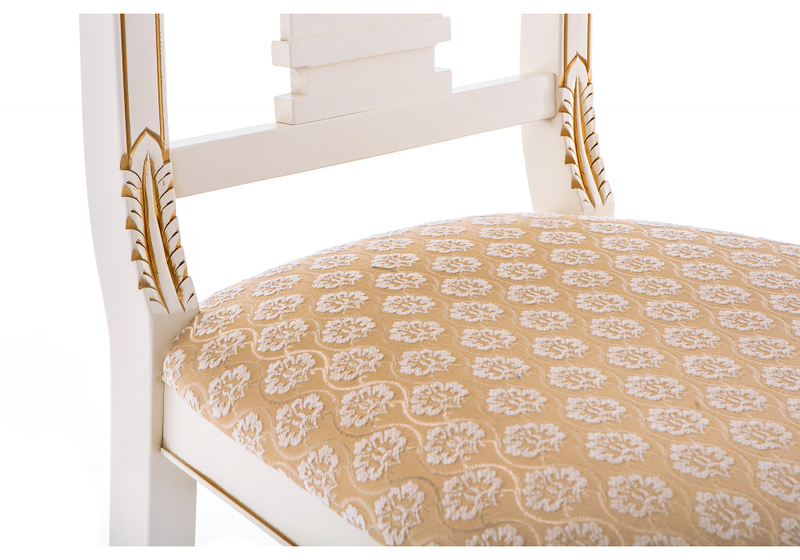 Стул деревянный, Roy W/З молочный с патиной