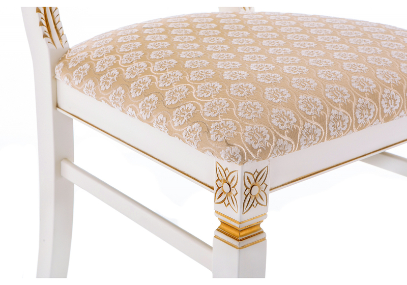 Стул деревянный, Roy W/З молочный с патиной