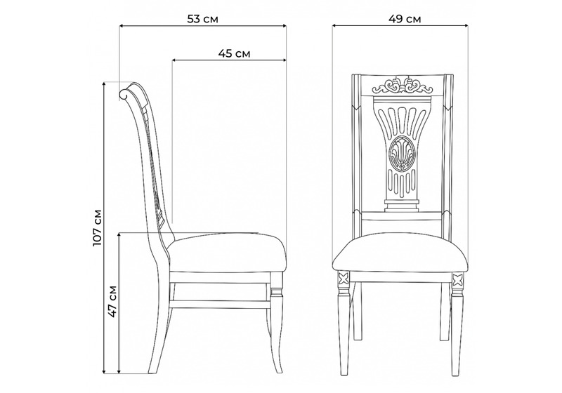 Стул деревянный, Roy W/З молочный с патиной