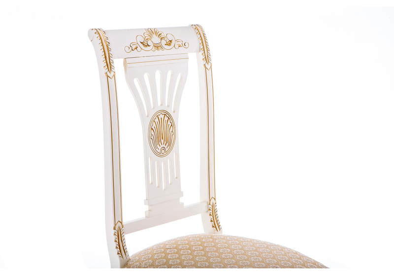 Стул деревянный, Roy W/З молочный с патиной