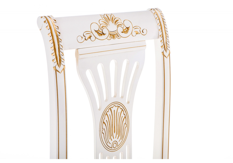 Стул деревянный, Roy W/З молочный с патиной