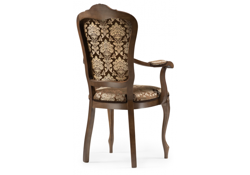Стул деревянный, Руджеро с мягкими подлокотниками орех / шоколад