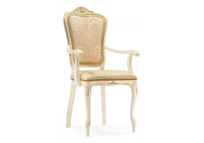 Стул деревянный, Руджеро патина золото / бежевый