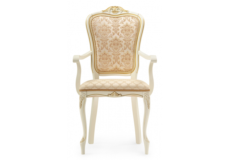 Стул деревянный, Руджеро патина золото / бежевый