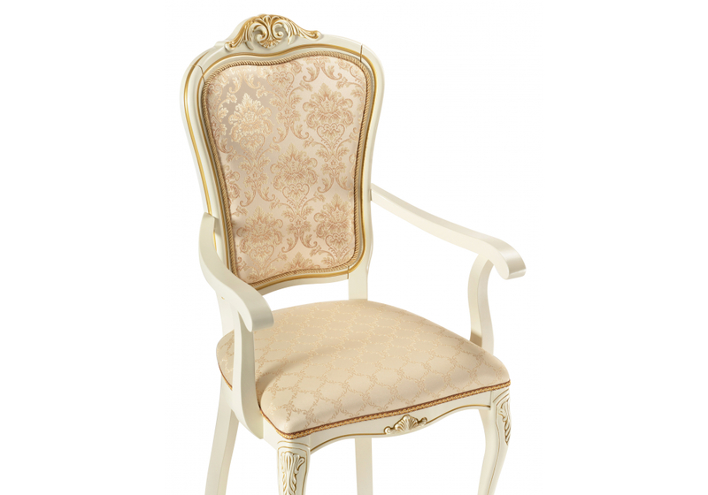 Стул деревянный, Руджеро патина золото / бежевый