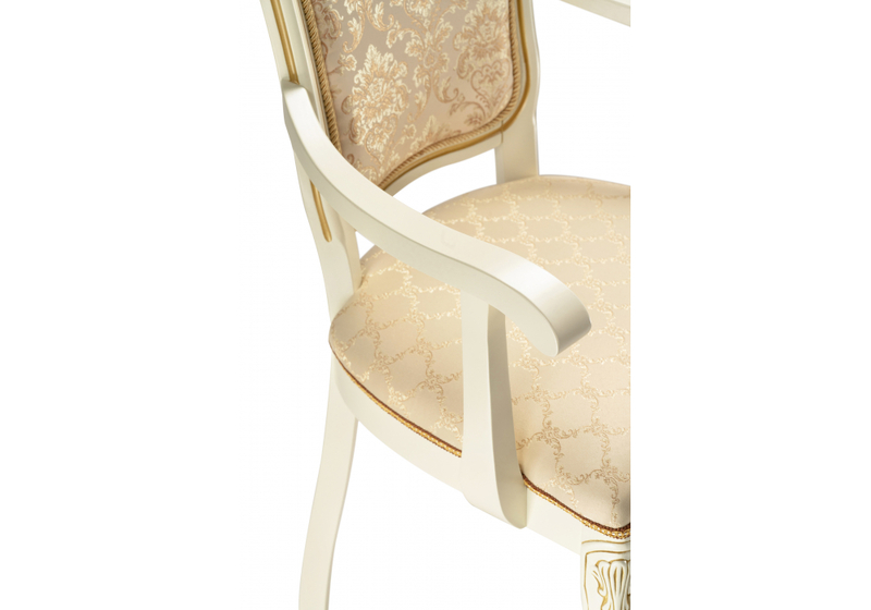 Стул деревянный, Руджеро патина золото / бежевый