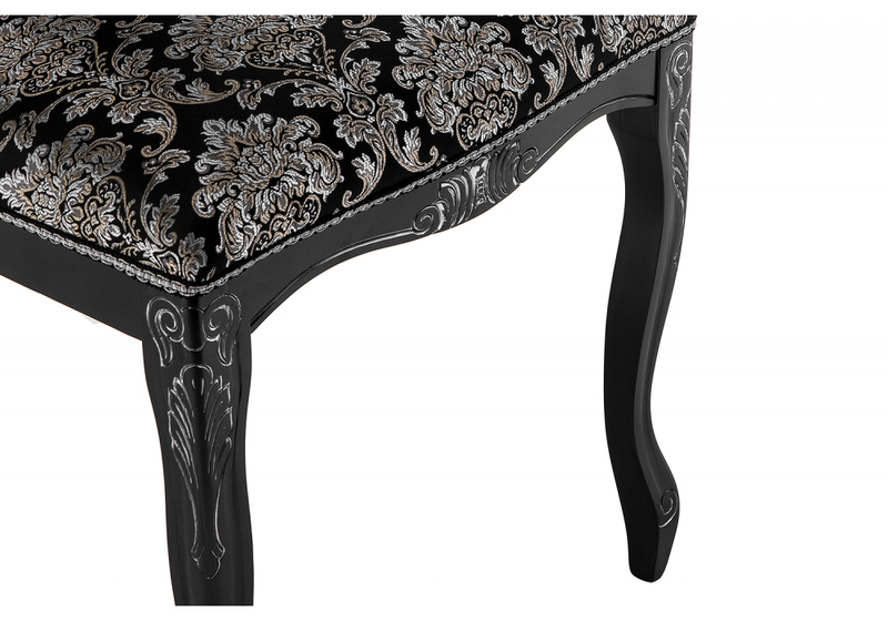 Стул деревянный, Клето патина серебро / черный