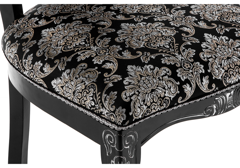 Стул деревянный, Клето патина серебро / черный