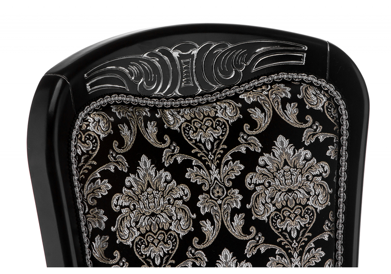 Стул деревянный, Клето патина серебро / черный