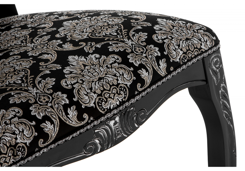 Стул деревянный, Клето патина серебро / черный