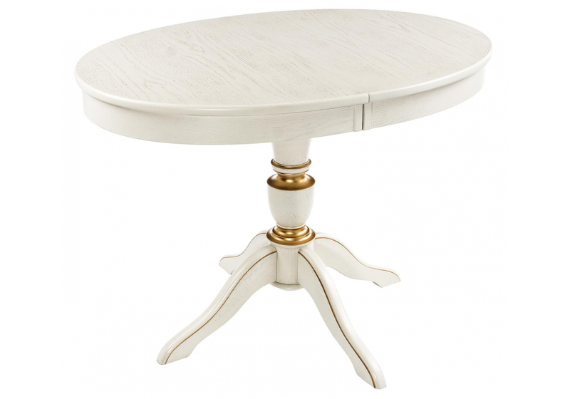 Стол деревянный, Arno молочный с золотой патиной
