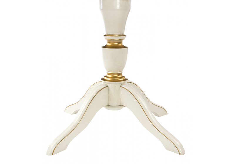 Стол деревянный, Arno молочный с золотой патиной