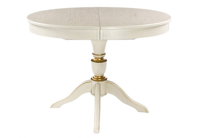 Стол деревянный, Arno молочный с золотой патиной