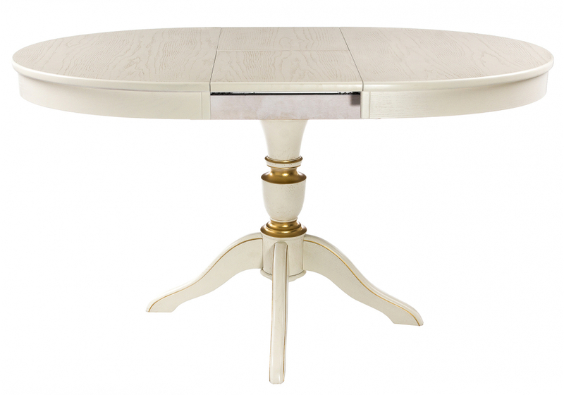 Стол деревянный, Arno молочный с золотой патиной