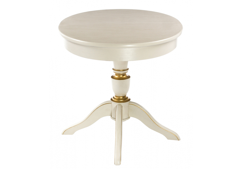 Стол деревянный, Arno молочный с золотой патиной