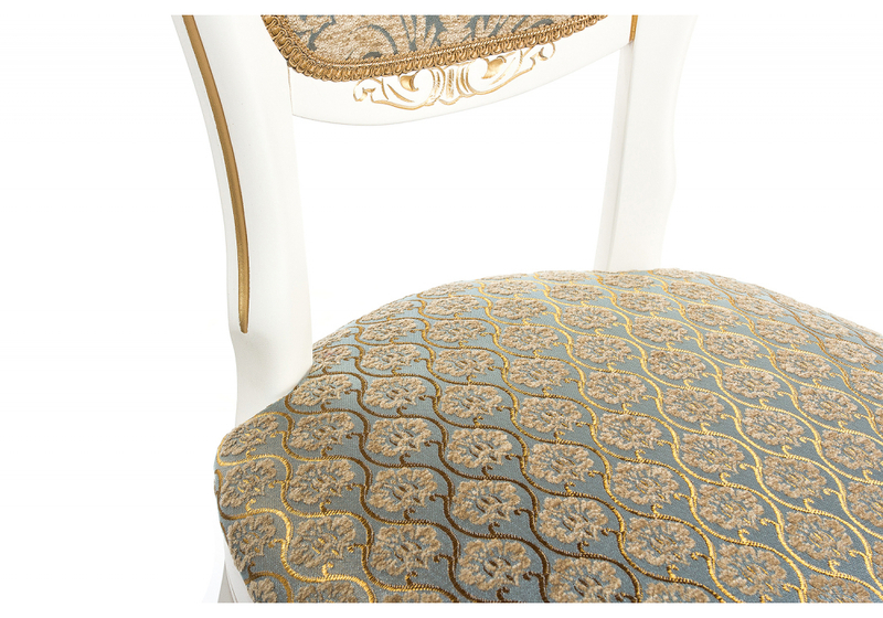 Стул деревянный, Adriano 2 молочный с патиной