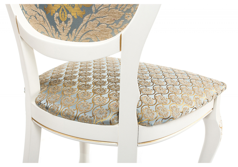 Стул деревянный, Adriano 2 молочный с патиной