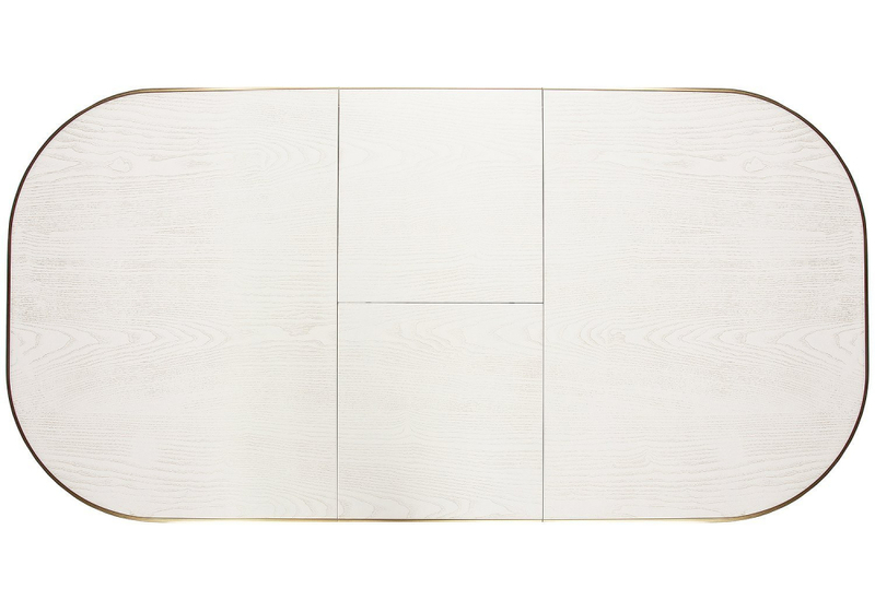 Стол деревянный, Romeo молочный с золотой патиной