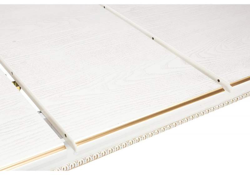 Стол деревянный, Romeo молочный с золотой патиной