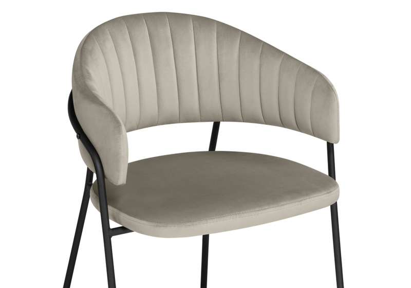 Стул на металлокаркасе, Лукас бежевый / черный каркас