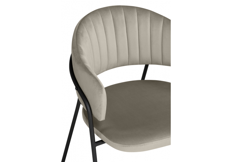 Стул на металлокаркасе, Лукас бежевый / черный каркас