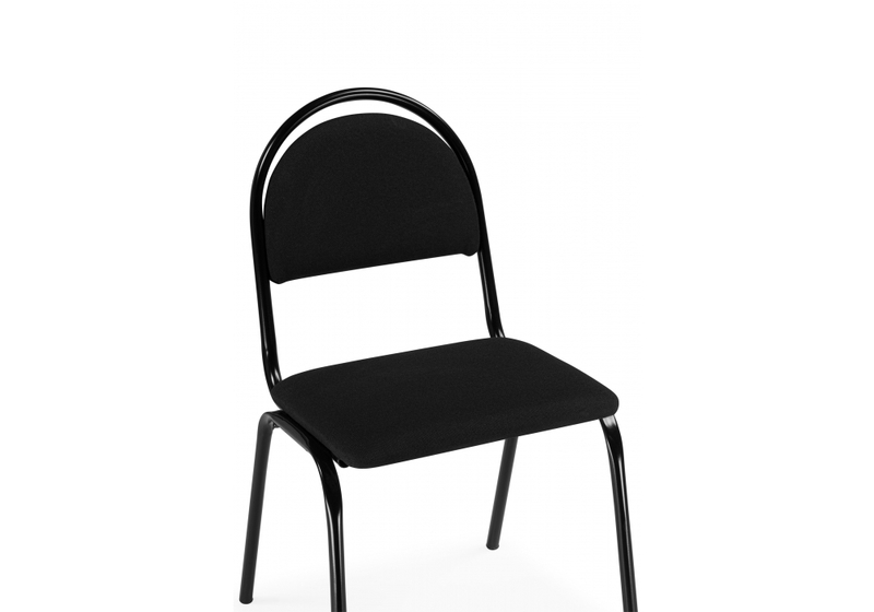 Стул на металлокаркасе, Гумер ткань черный / черный глянец