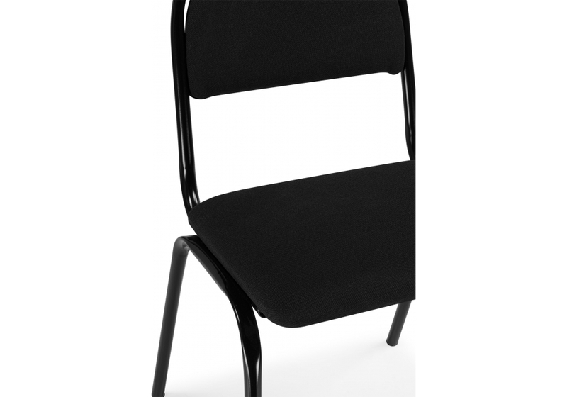 Стул на металлокаркасе, Гумер ткань черный / черный глянец