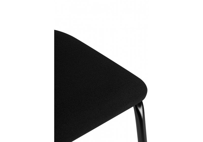 Стул на металлокаркасе, Гумер ткань черный / черный глянец