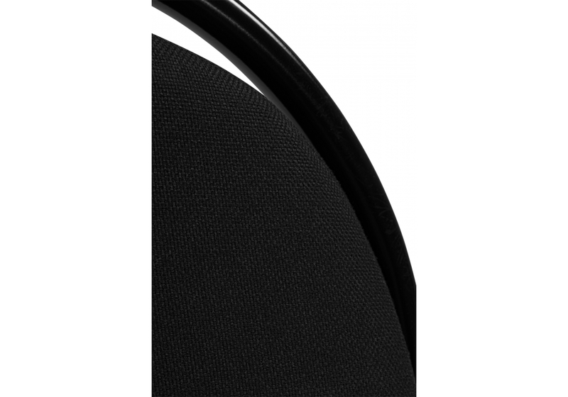 Стул на металлокаркасе, Гумер ткань черный / черный глянец