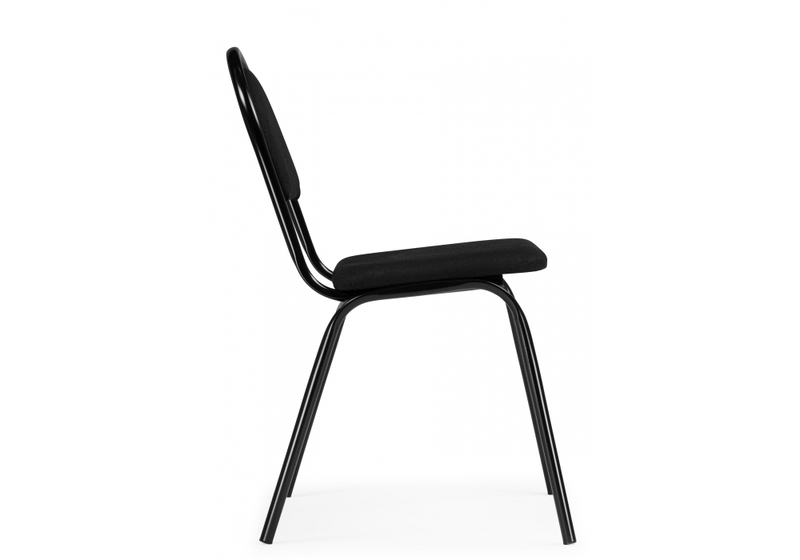 Стул на металлокаркасе, Гумер ткань черный / черный глянец