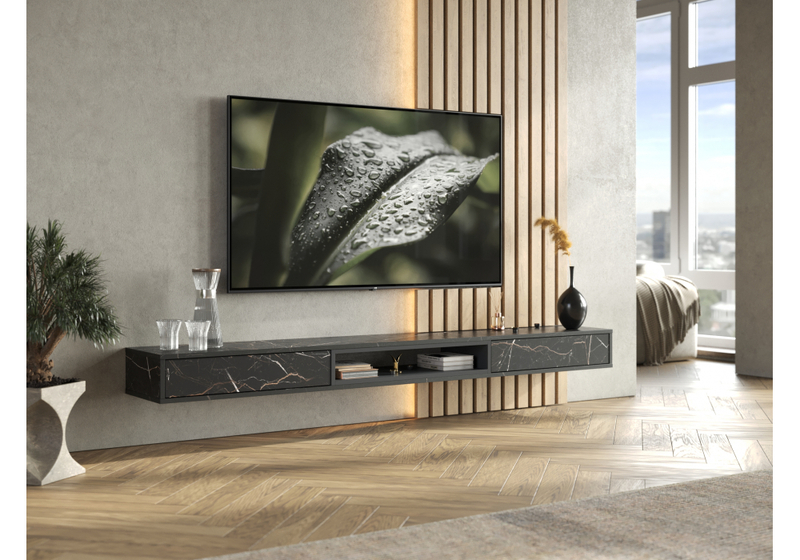 ТВ-тумба, Делора 2,0 м файерстоун / черный