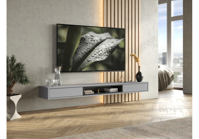 ТВ-тумба, Делора 1,8 м шиншилла серая / черный