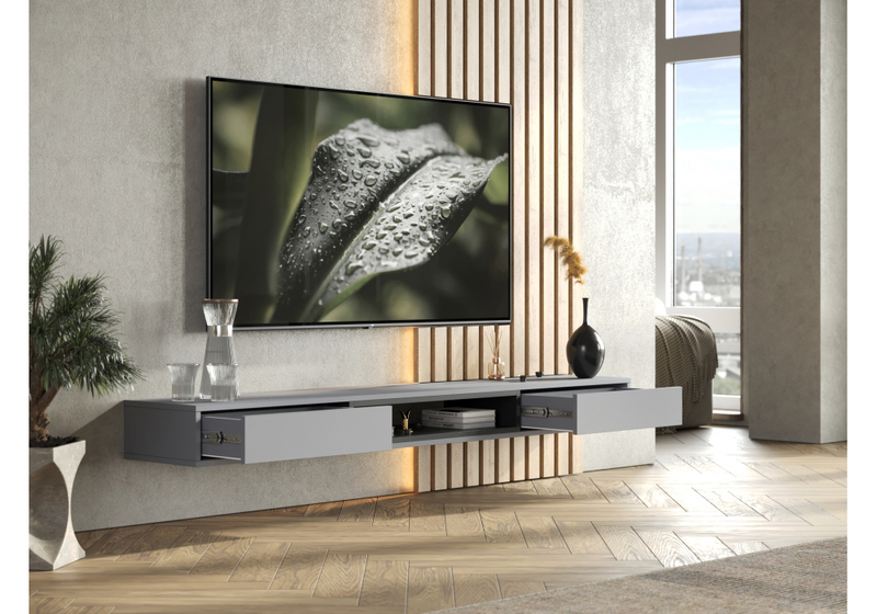 ТВ-тумба, Делора 1,8 м шиншилла серая / черный