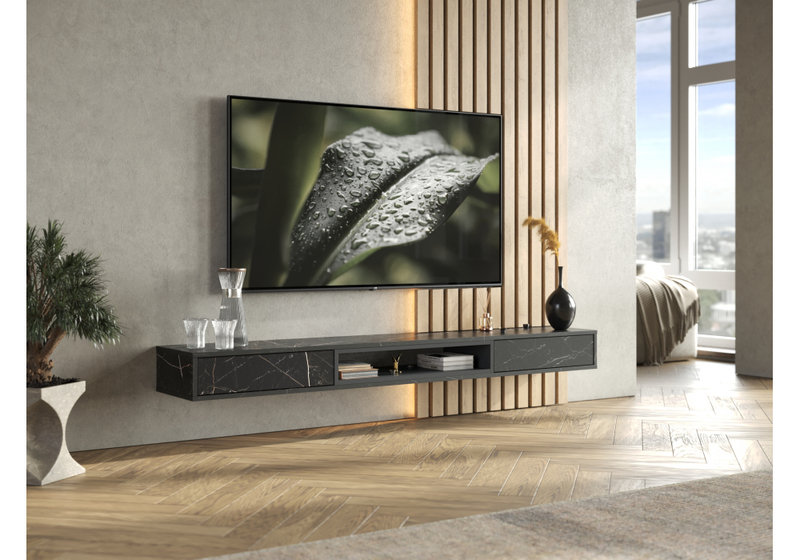 ТВ-тумба, Делора 1,8 м файерстоун / черный