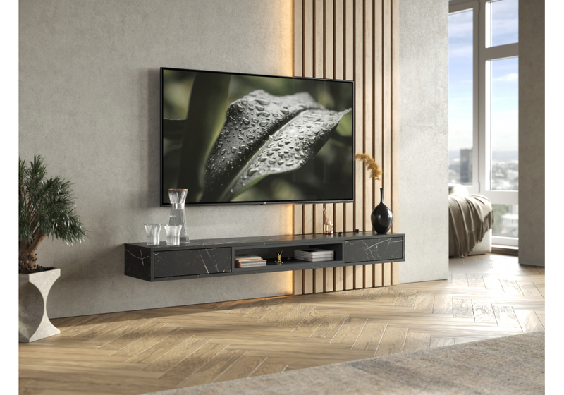 ТВ-тумба, Делора 1,6 м файерстоун / черный