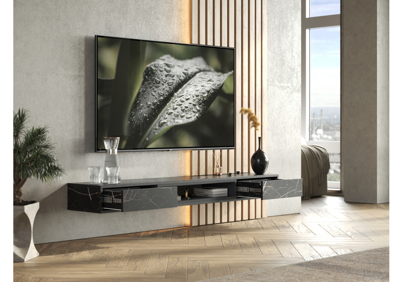 ТВ-тумба, Делора 1,6 м файерстоун / черный