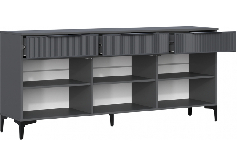 ТВ-тумба, Иадама 3-ств. графит / графит софт