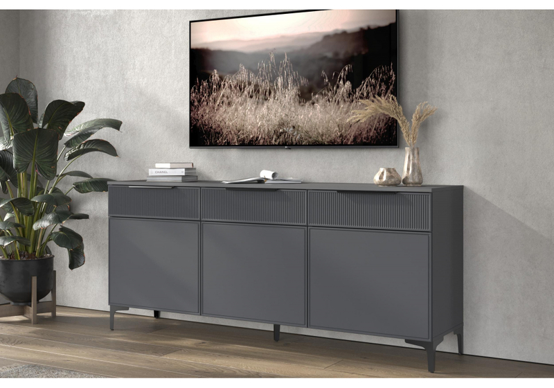 ТВ-тумба, Иадама 3-ств. графит / графит софт