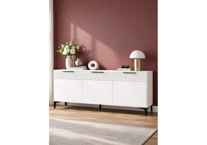 ТВ-тумба, Иадама 3-ств. белый / белый софт