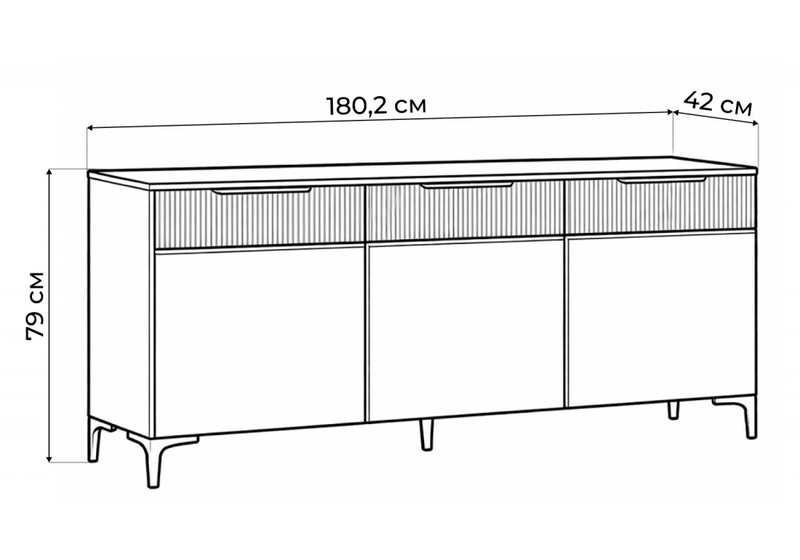 ТВ-тумба, Иадама 3-ств. белый / белый софт