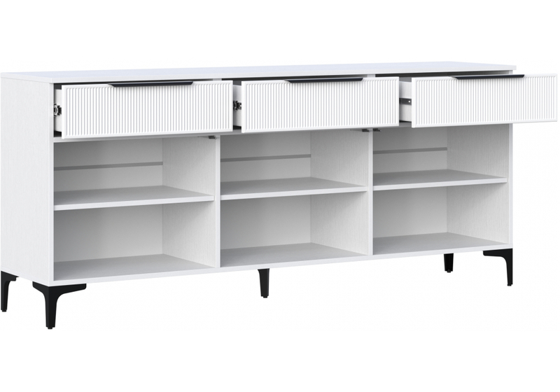 ТВ-тумба, Иадама 3-ств. белый / белый софт