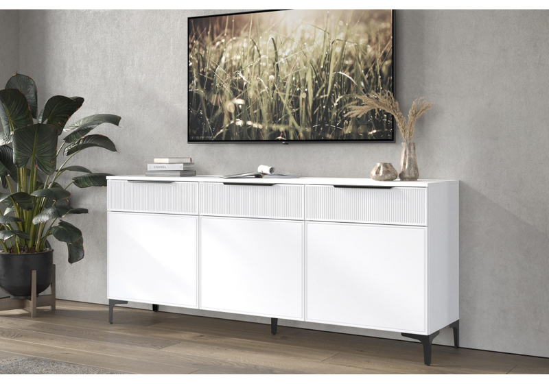 ТВ-тумба, Иадама 3-ств. белый / белый софт